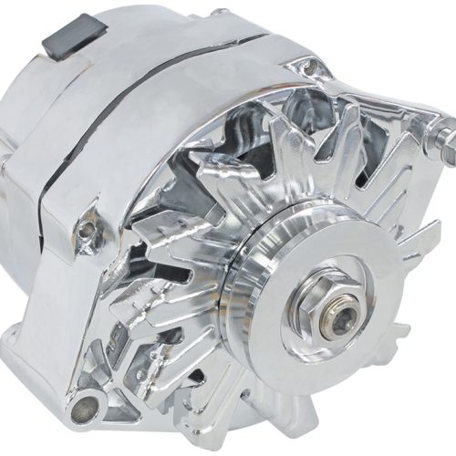 GM CHROME 120 AMP 1 OR 3 WIRE CHEV STYLE ALTERNATOR
