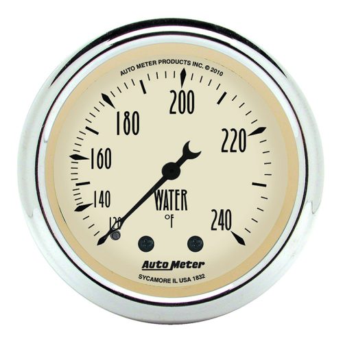 AU1832 Auto Meter Antique Beige 2 1/16″ Water Temp, 120 240°F, Mechanical