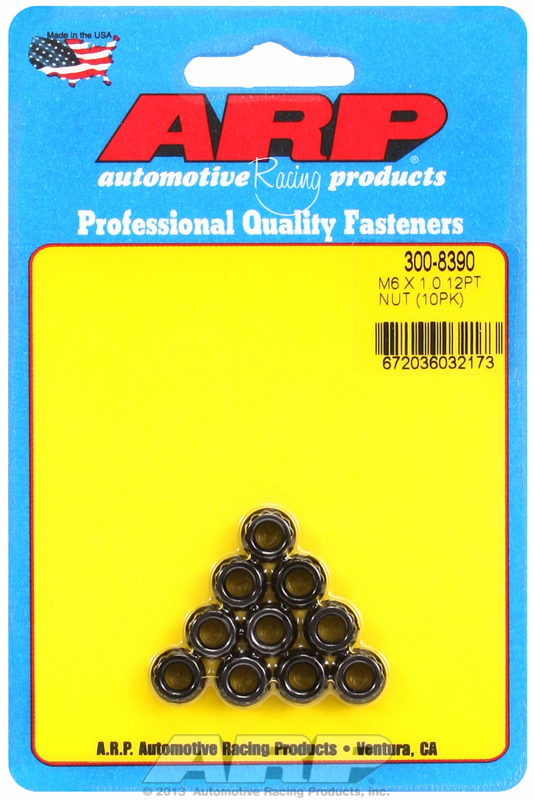12-POINT NUTS M6x1.00 (10) 8mm WRENCH, .413" COLLAR
