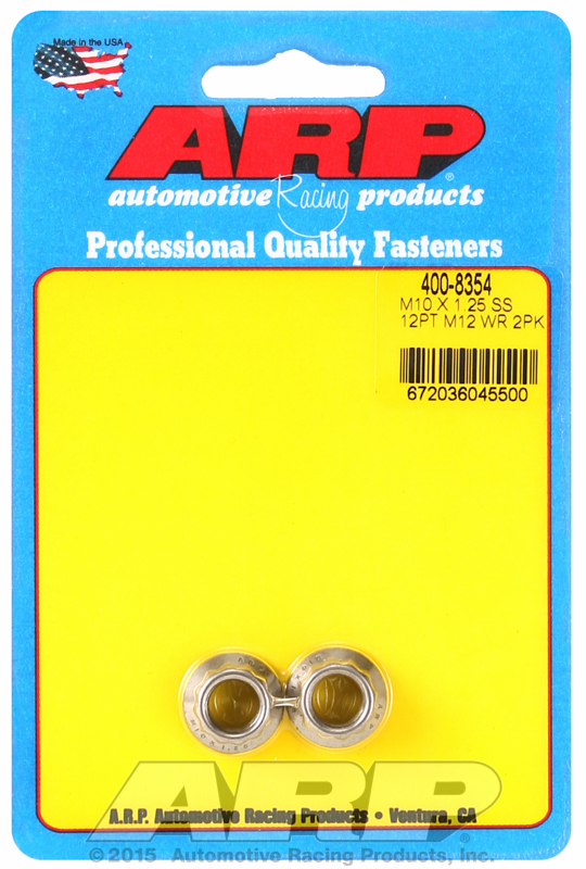 SS 12PT NUTS M10x1.25 (2) 12mm WRENCH, .700" COLLAR