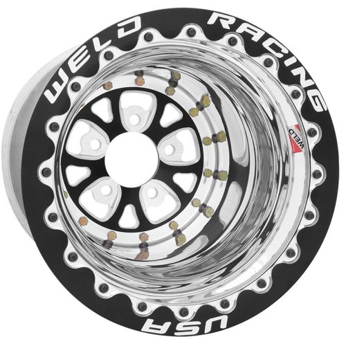 WE84B-513210F Weld Racing V Series 15×13″ Black Centre 5×4.5″, 5.0″ B/S, Black Mt Sbl