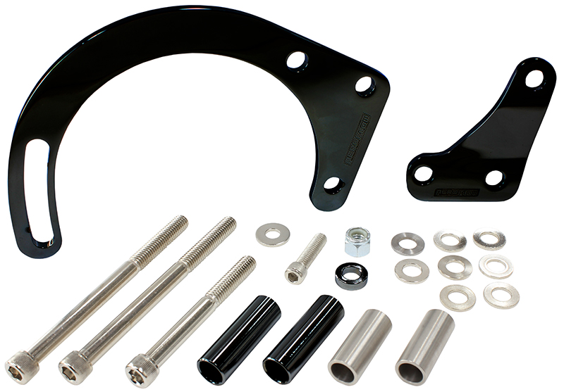 LOW MOUNT ALT BRACKET BLACK S/B CHEV WITH LONG WATER PUMP