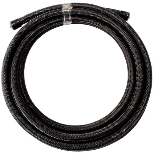 SS TEFLON BRAIDED HOSE -4AN 30M BLACK 4.8mm ID 7.6mm OD