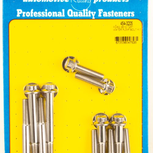 FORD 351C WATER PUMP BOLTS    12-POINT, STAINLESS STEEL