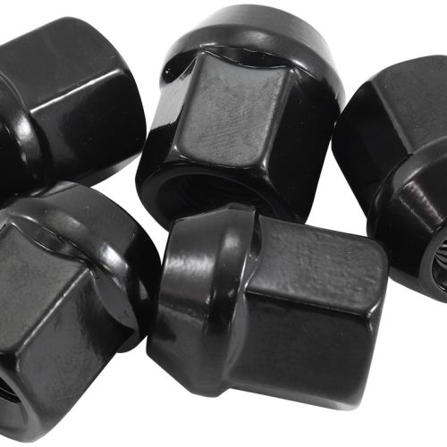 7/16″-20 ACORN SHORT OPEN     WHEEL NUTS BLACK (5 PACK)