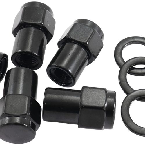 M12 X 1.25mm .550″ SHANK      CLOSED WHEEL NUTS BLACK (5)