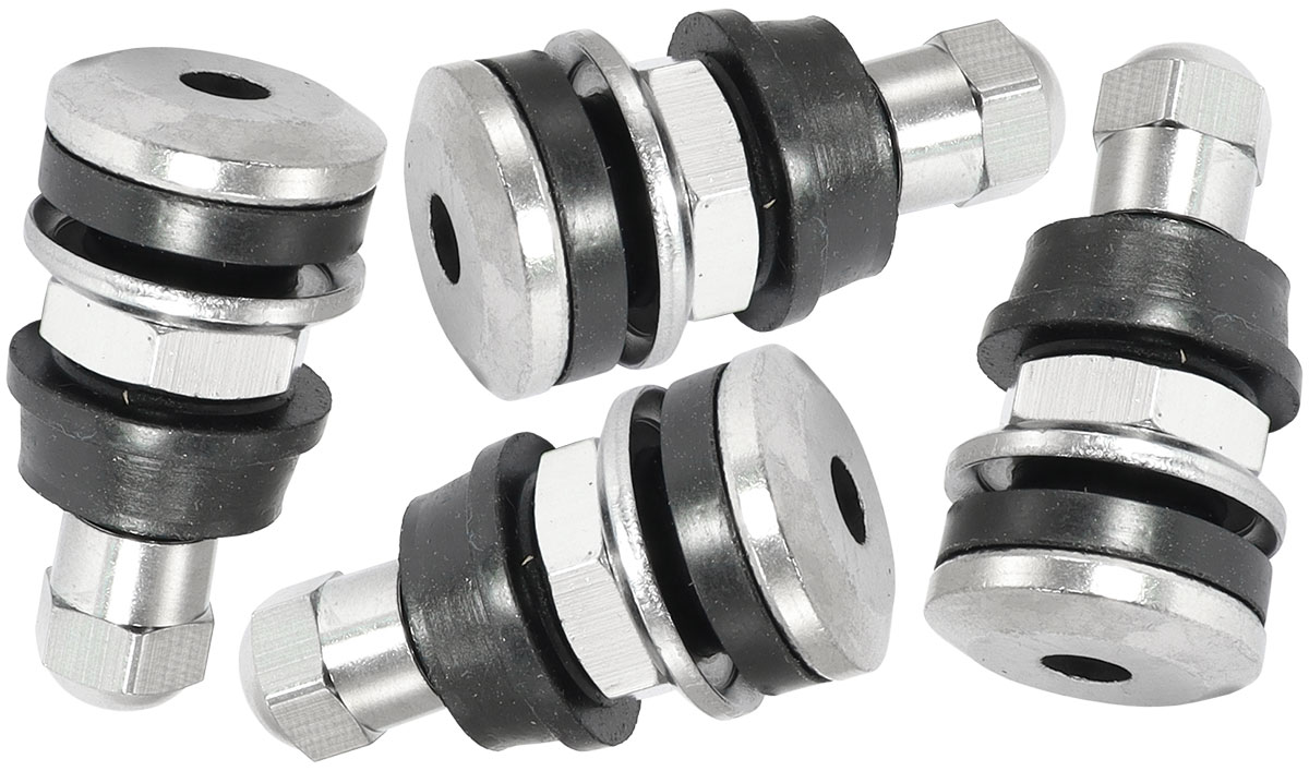 AF3060-0000 Aeroflow Bolt In Wheel Valve Stems 4 Pack Chrome 7/16" 5/8" Holes