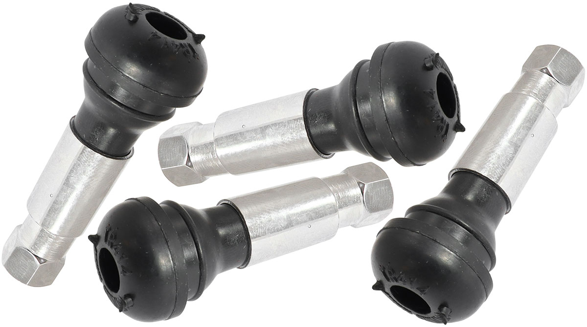 AF3060-0008 Aeroflow Rubber Pull Thru Valve Stems 4 Pack Chrome 7/16" Hole