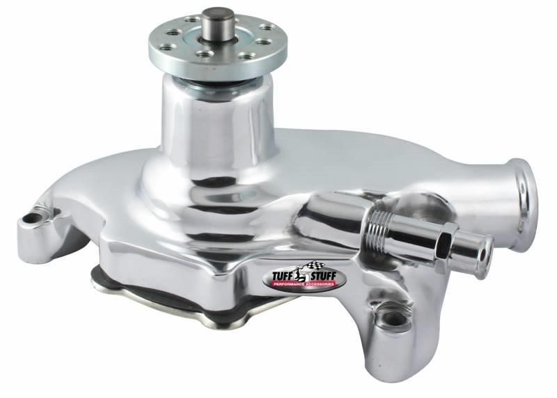 SBC SHORT CHROME SMOOTH WATER PUMP. 5.625" HEIGHT 5/8" PILOT