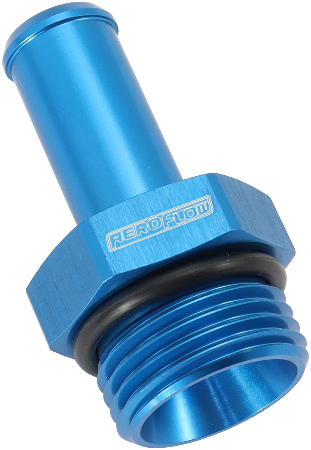 AF414-10-08 Aeroflow 10 Orb To 1/2" Push On Barb Blue Straight Barb