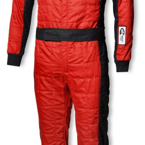 SPORTSMAN DELUXE 1-PIECE SUIT LARGE, RED, 2-LAYER, SFI-5