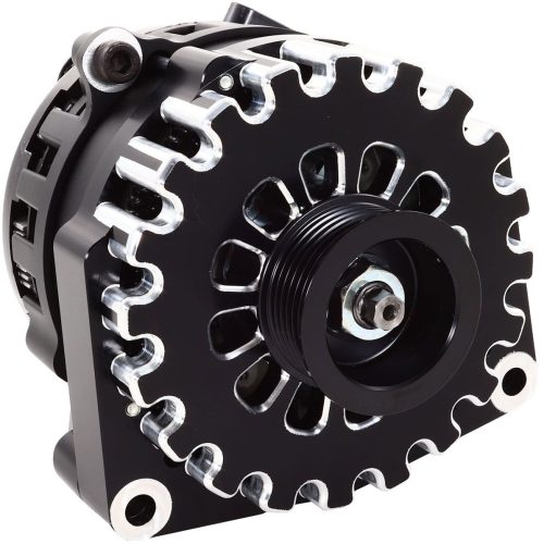 250A LS ALTERNATOR, BLACK     ELITE SERIES BILLET, REAR POST