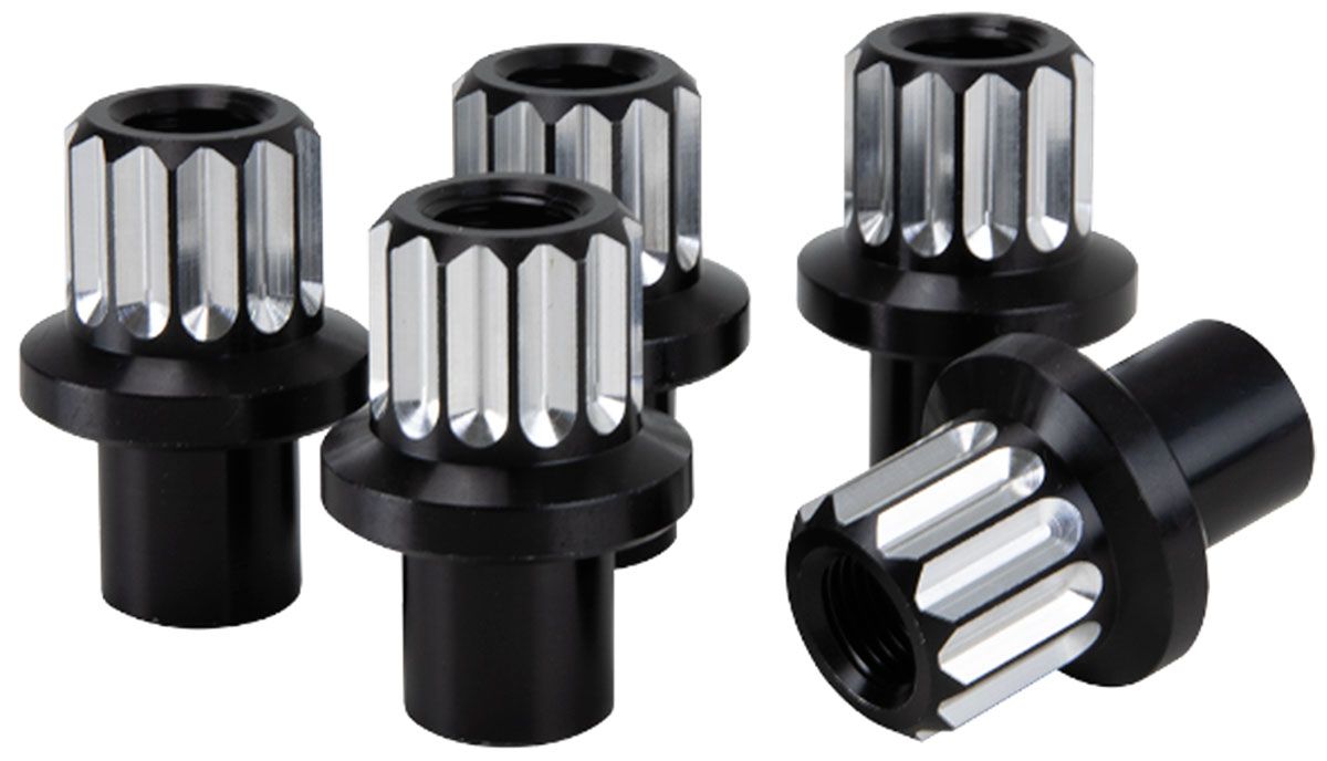 BILLET ALUMINIUM WHEEL NUTS 1/2-20, .500" SHANK, 5-PACK