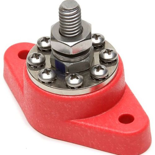 PAINLESS 8 POINT DIST BLOCK   RED