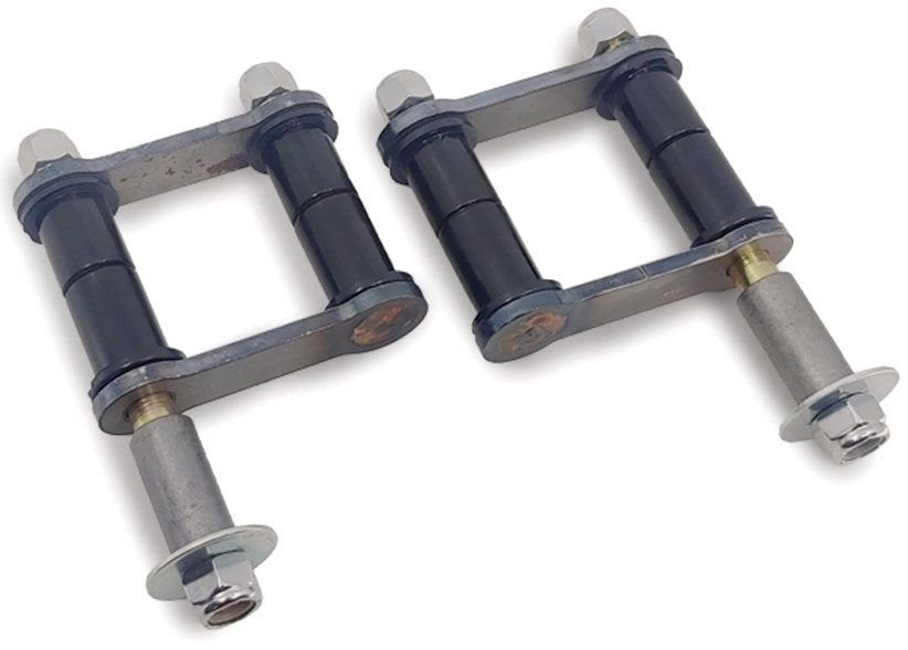 1942-48 PLAIN STEEL SHACKLES FRONT W/SHOCK STUD 35-39 XTRA