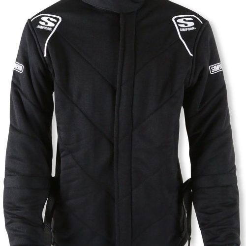 6G SFI-20 BLACK JACKET LARGE  W/ ARM RESTRAINTS