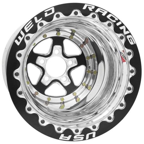 ALUMASTAR 15×14″ BLACK CENTRE 5×4.75″, 5″ BS, BLACK DBL BEAD