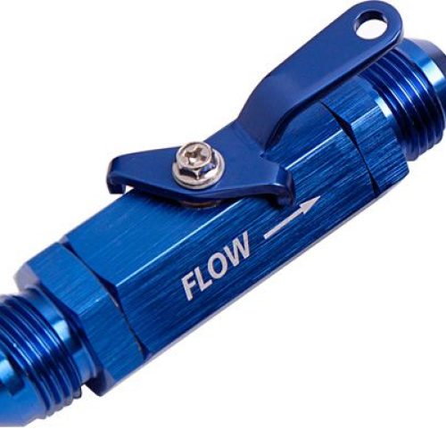 SHUT OFF VALVE -16AN BLUE- BILLET BODY WITH -16ORB PORTS