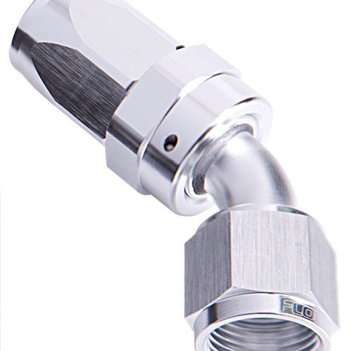 -6AN TAPER SERIES 45 DEGREE HOSE END SILVER
