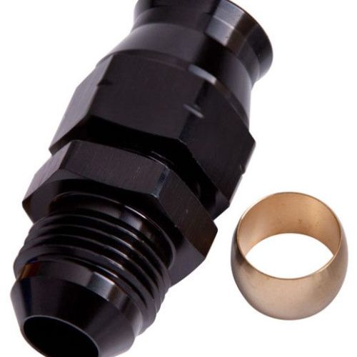 1/4″   HARD LINE TO -4AN MALE ADAPTER BLACK w/ OLIVE