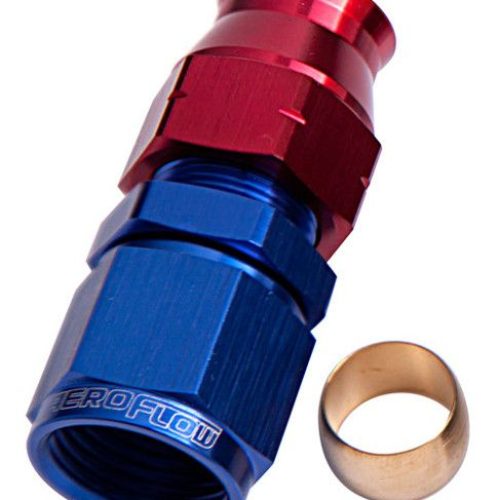 AF109-04 Aeroflow 1/4″ Hard Line To 4 An Femaleadapter Blue W/ Olive
