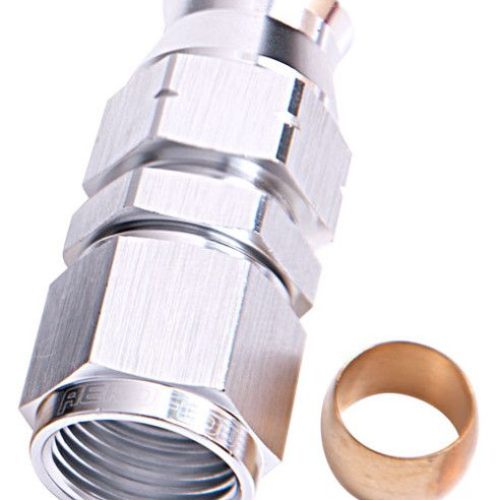 AF109-04S Aeroflow 1/4″ Hard Line To  4 An Femaleadapter Silver W/ Olive