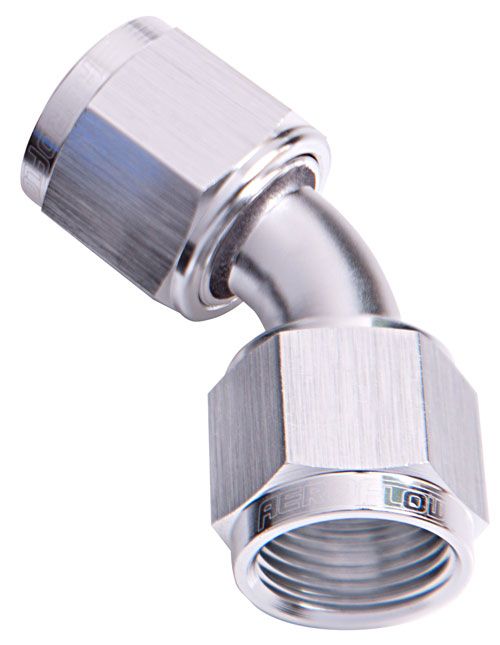 AF132-08S Aeroflow <Strong>45&Deg; Female Swivel Coupler 8 An</Strong> Silver Finish