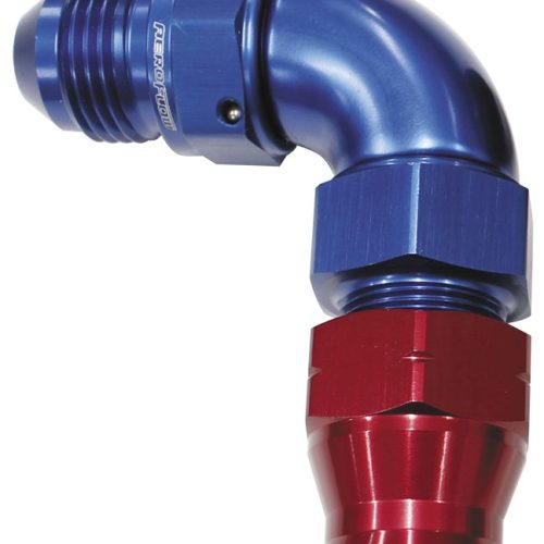 AF137-04 Aeroflow 1/4″ Tube 90 Deg Male  4 An Blue Swivel Nut With Olive