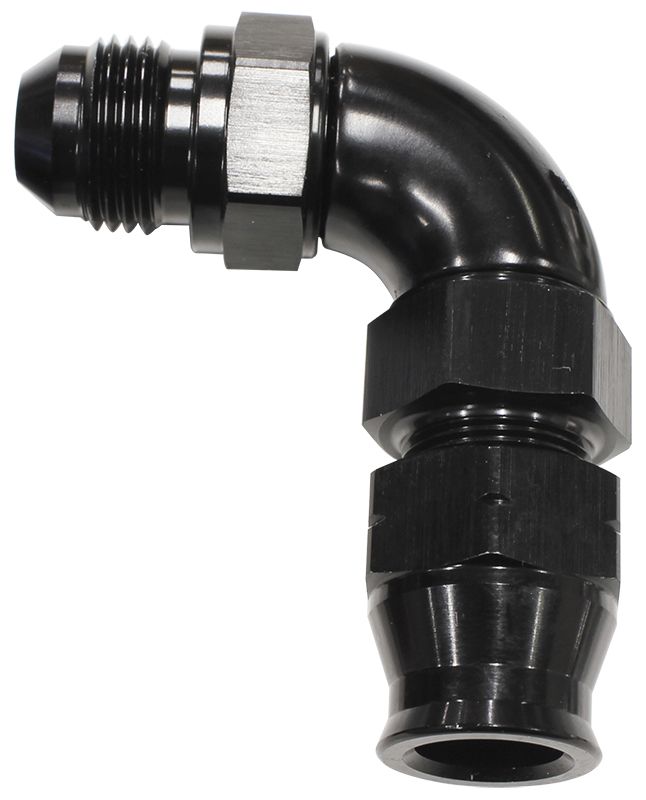 AF137-06BLK Aeroflow 3/8" Tube 90 Deg Male 6 An Black Swivel Nut With Olive