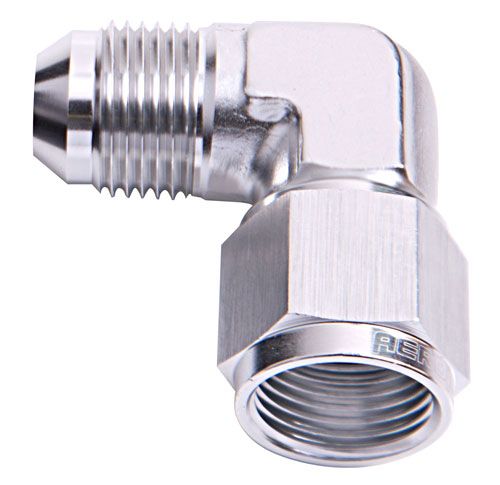 AF143-06S Aeroflow 90 Deg Female Male 6 An Silver Swivel Nut