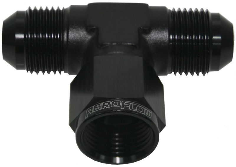 AN TEE -3AN FEMALE NUT BLACK SWIVEL NUT ON SIDE