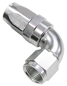 90 DEG HOSE END -12AN SILVER FULL FLOW TAPER STYLE