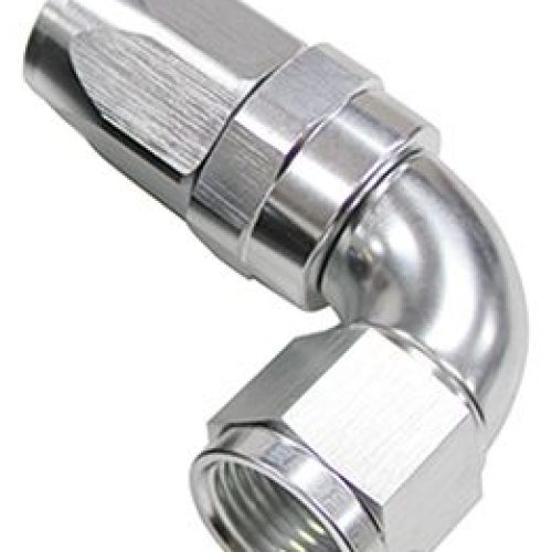 90 DEG HOSE END -20AN SILVER  FULL FLOW TAPER STYLE