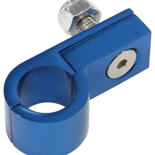 BILLET P STYLE CLAMP -6 H/LINEBLUE 9.5MM ID OR 3/8″ ID