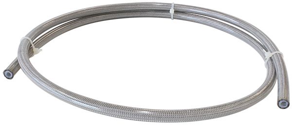 SS TEFLON BRAIDED HOSE -3AN CC2M SILVER 3.5mm ID 6.3mm OD