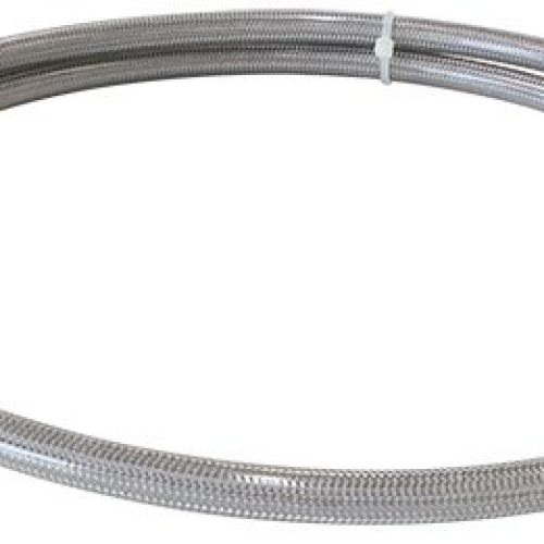 SS TEFLON BRAIDED HOSE -3AN CC30M SILVER 3.5mm ID 6.3mm OD