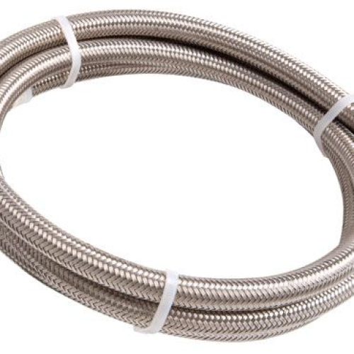 AF200-04-15M Aeroflow Ss Teflon Braided Hose  4 An 15 M Silver 4.8mm Id 7.6mm Od