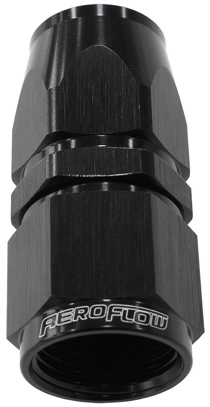 AF201-03DBLK Aeroflow Alloy Straight Hose End 3 An Black Swivel Nut Suit Teflon