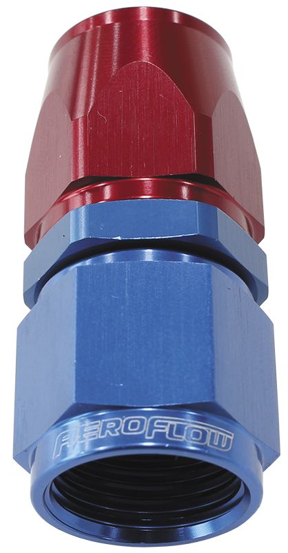 AF201-12D Aeroflow Alloy Straight Hose End 12 An Blue Swivel Nut Suit Teflon