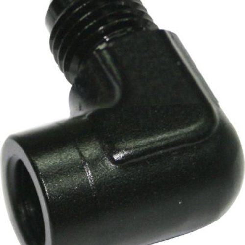 90 Deg adaptor 1/8 NPT to -4 Black