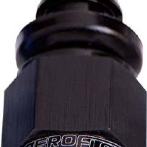 STRAIGHT PUSH LOCK END -8AN   BLACK NO CLAMP REQUIRED