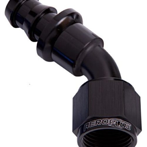 AF402-04BLK Aeroflow 45 Deg Push Lock End  4 An Black No Clamp Required