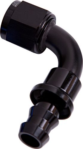 AF403-12BLK Aeroflow 90 Deg Push Lock End 12 An Black No Clamp Required