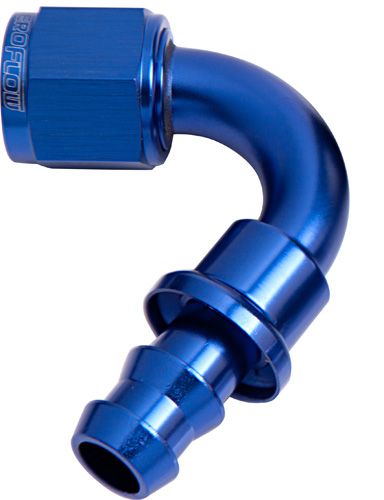 AF404-04 Aeroflow 120 Deg Push Lock End 4 An Blue No Clamp Required