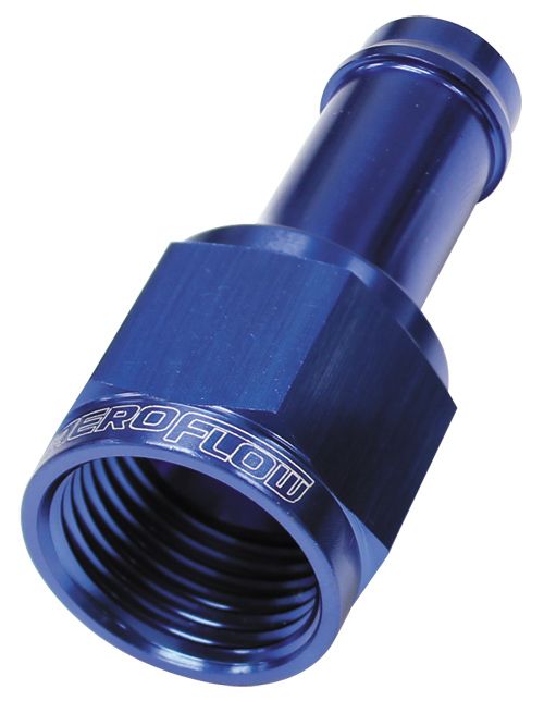 AF411-08 Aeroflow Female 8 An To 1/2" Barb Blue With Tube Nut
