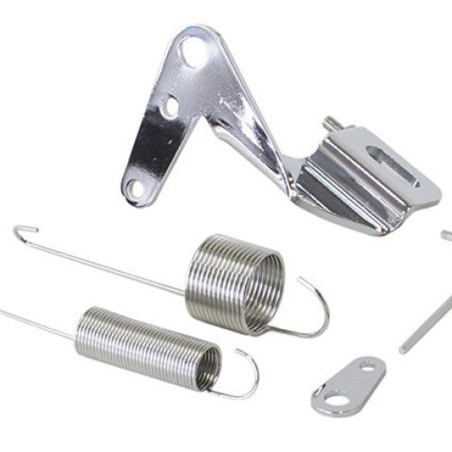 THROTTLE CABLE BRACKET KIT    WITH RETURN SPRING, CHROME
