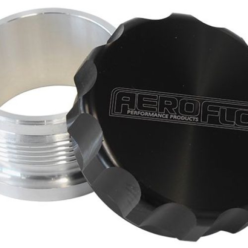 2-1/2″ ALUM WELD BUNG AND CAP RAW WELD ON / BLACK CAP
