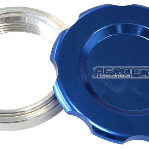 AF465-48BL Aeroflow 3″ Weld Bung And Blue Cap Low Profile Female Weld On