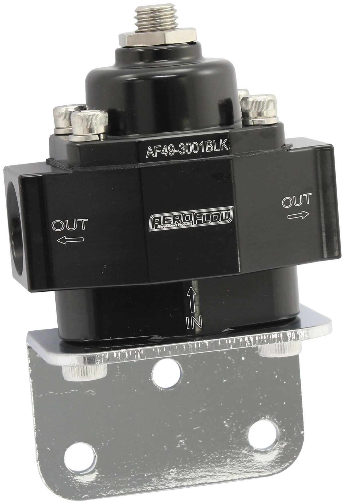 AF49-3001BLK Aeroflow Red Style Reg 1 11 Psi Adjustabillet 1 In 2 Out 8 Orb Ports