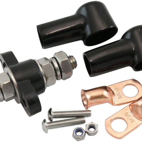 AF49-4062BLK Aeroflow Single Electrical Bulkhead M10 Post Negative Stud Blk Termina